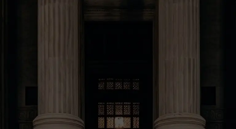 a building with columns